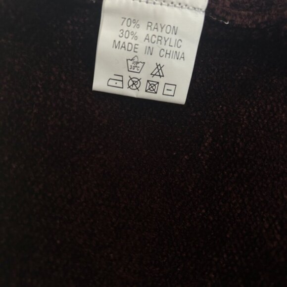 Vtg Brown Chenille‎ Cardigan Sz L • Beaded Embroidery Sparkle Cottagecore Granny - Picture 9 of 9